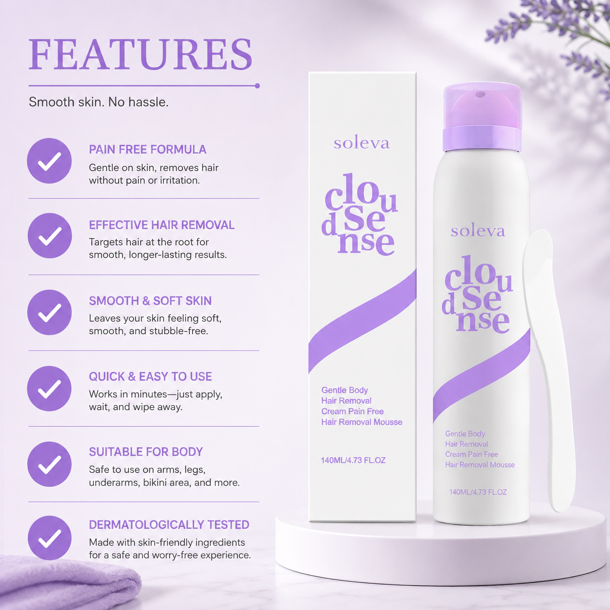 Soleva™ - Gentle Hair Removal Mousse Spray