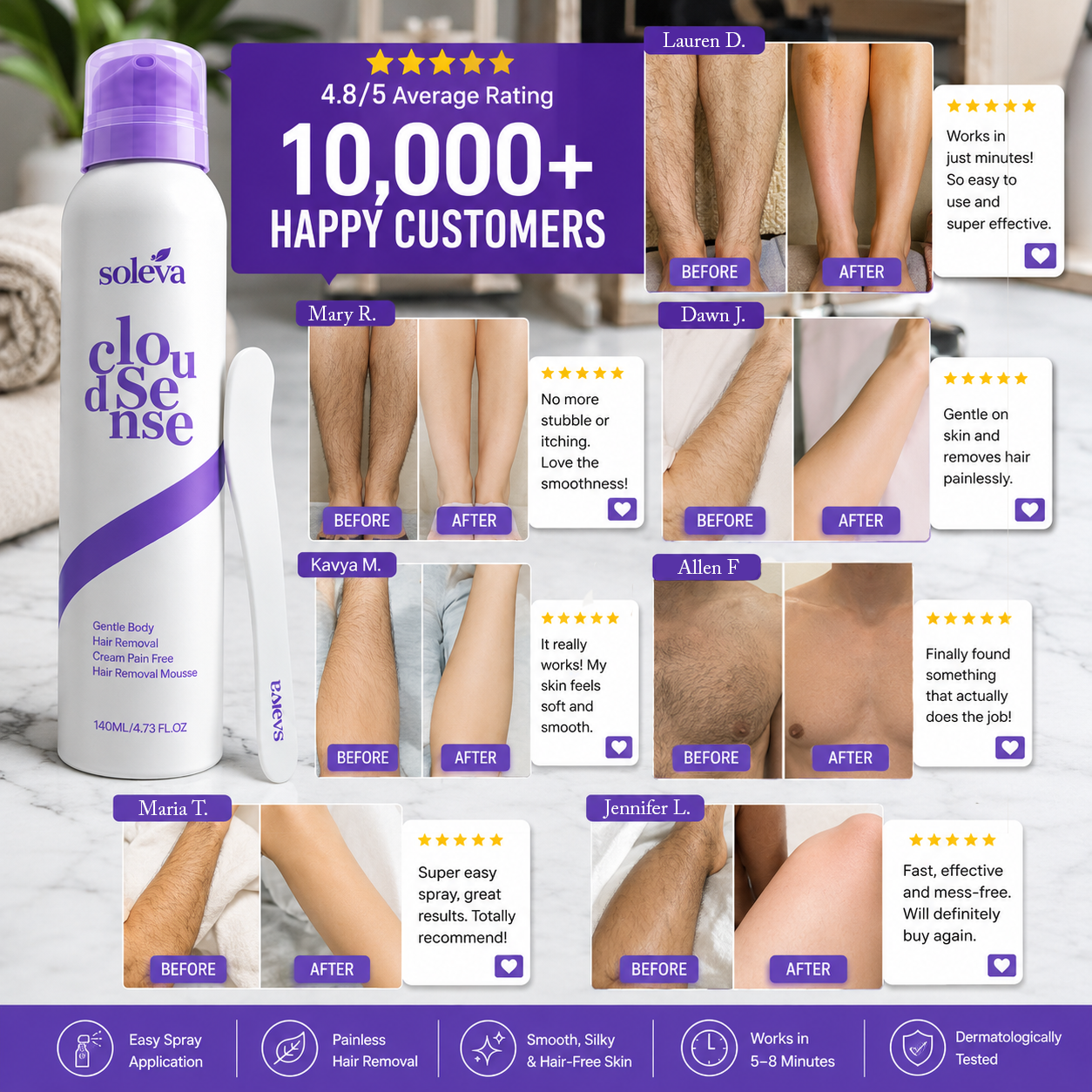 Soleva™ - Gentle Hair Removal Mousse Spray