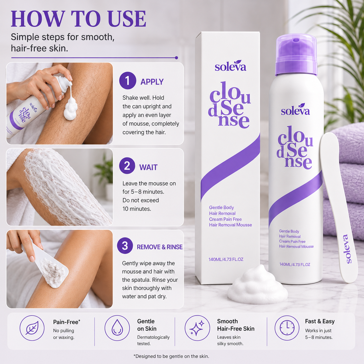 Soleva™ - Gentle Hair Removal Mousse Spray